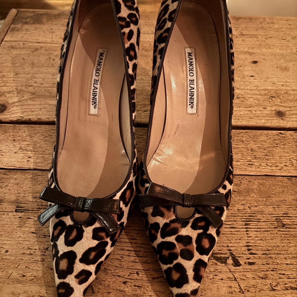 Manolo Blahnik Leopard Print Women's Shoes